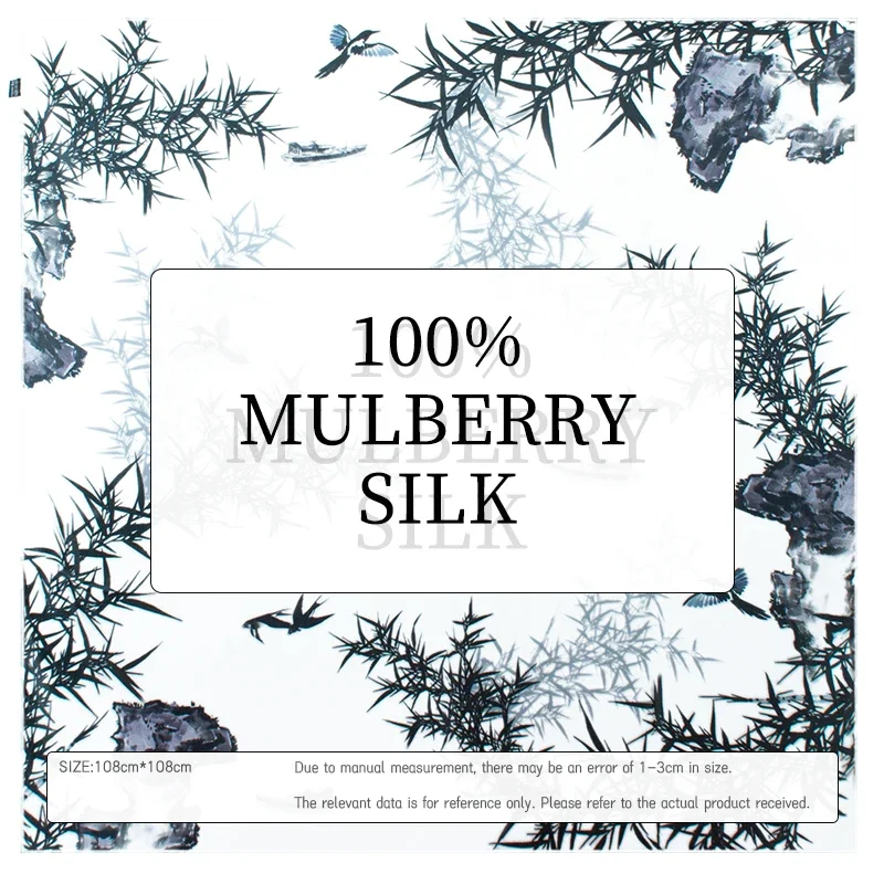 Luxury 100% Mulberry Silk Square Scarf Design Multi functional Women's Neck Scarf Headband Bandana Fashion Accessories