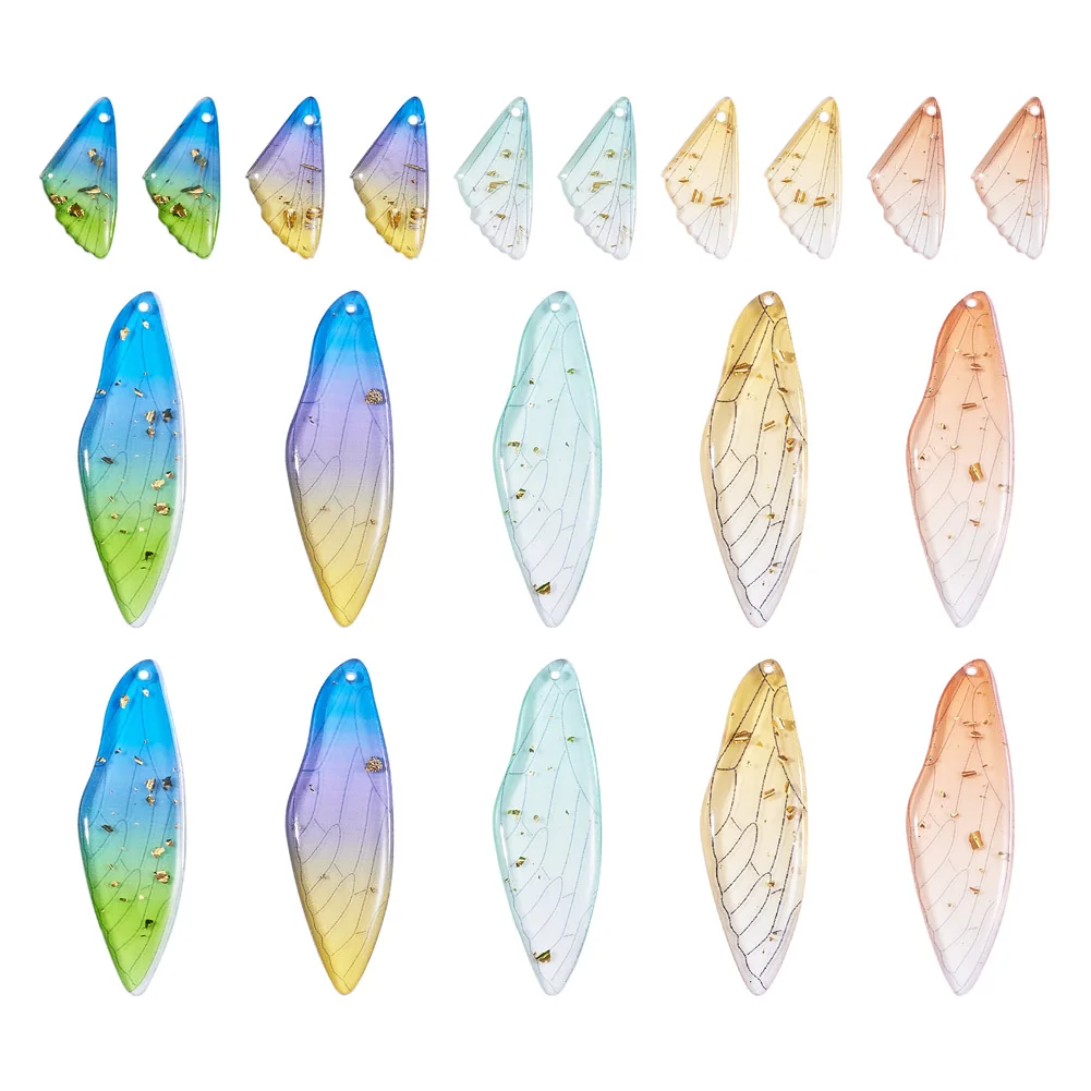 

20Pcs Transparent Resin Butterfly Wing Big Pendants Mermaid Fishtail Charms for DIY Earring Bracelet Necklace Jewelry Making