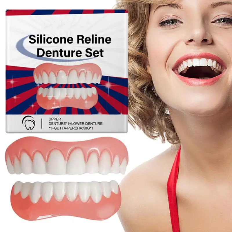 Silicone Denture Relines Kit Professional Denture Set Silicone Denture Set Portable Relines Prothese for Adults Women Men