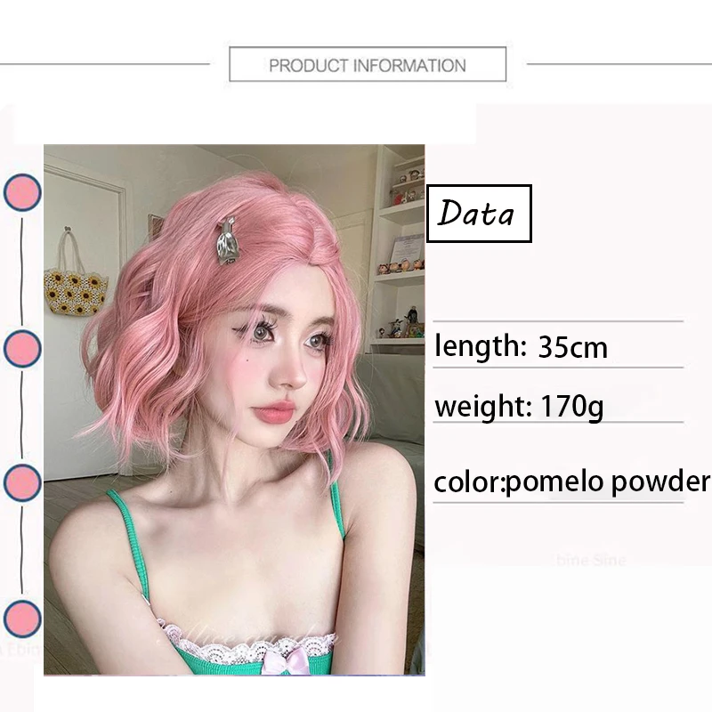 Short Curly Bob Wigs Water Wave Wig Daily Cosplay Natural Synthetic Hair Wigs for Women Daily Party Halloween Christmas Festival