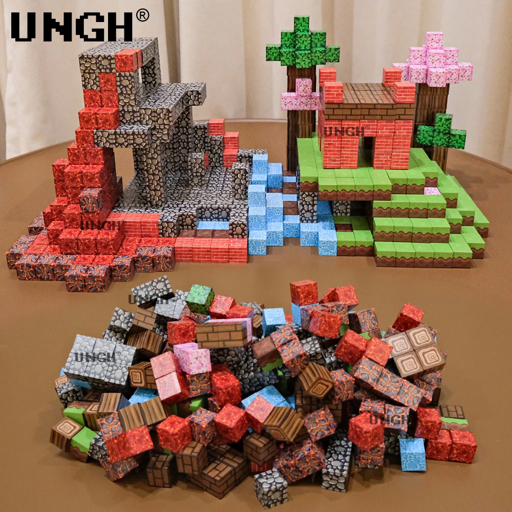 UNGH 100-400 pièces bloc magnétique figurines poupée homme bloc de Construction aimant Puzzle jouet ensemble de Construction tige Construction bricolage jouet cadeaux