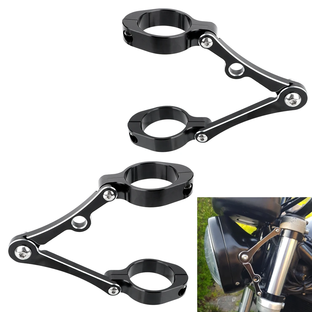 CNC Fork Tube Mount Clamp For Chopper Bobber Cafe Racer Moto Accessories Motorcycle Headlight Bracket Spotlight Holder 39mm-41mm