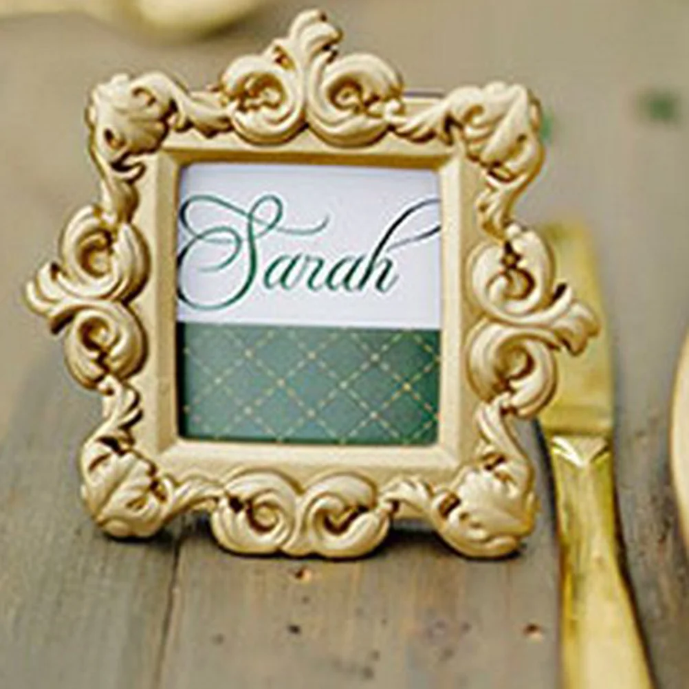 

Retro Gold Photo Frame Resin Picture Holder for Baby Shower Bridal Event Table Setting Guest Favor Gift Unique Decor