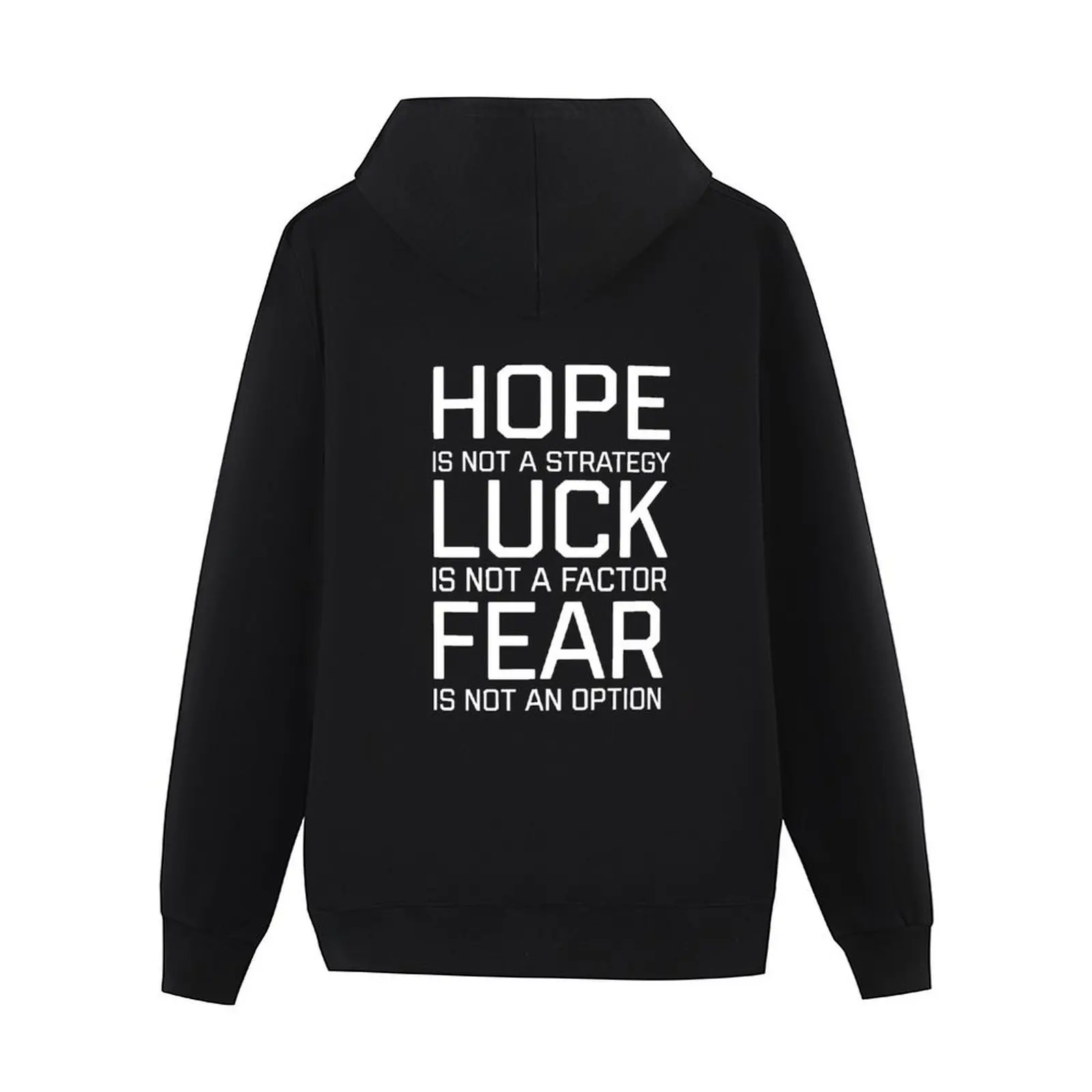 الأمل ليس استراتيجية الحظ ليس عامل الخوف ليس خيارًا بقلنسوة ملابس الخريف الكورية ملابس الشتاء هوديس رجالي #3