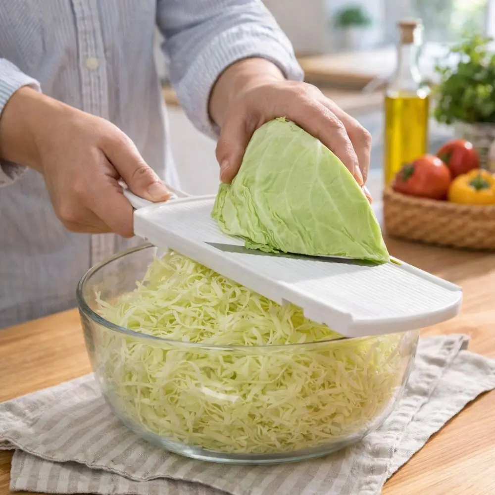 Manual Cabbage Grater Ultra-fine Slicing Plastic Vegetable Slicer All-in-One with Hand Protector Vegetable Chopper Salad Cutting