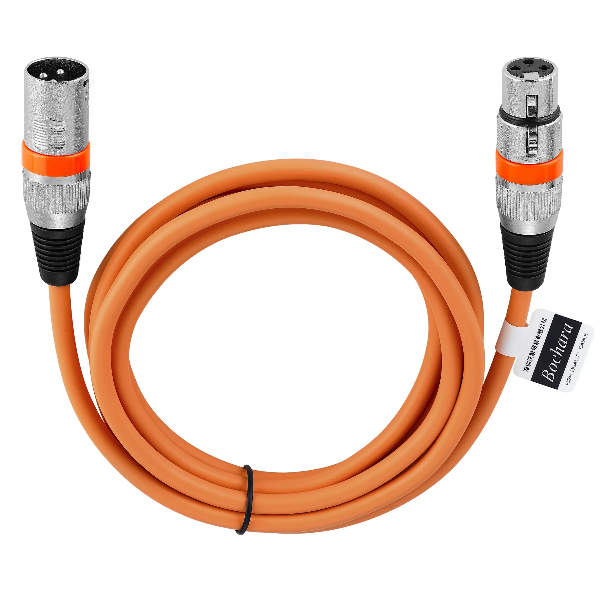 Bochara kolorowa kabel XLR męskiego do żeńskiego 3Pin OFC kabel Audio z podwójną osłoną dla wzmacniacza mikser do mikrofonu 1m 2m 3m 5m 10m