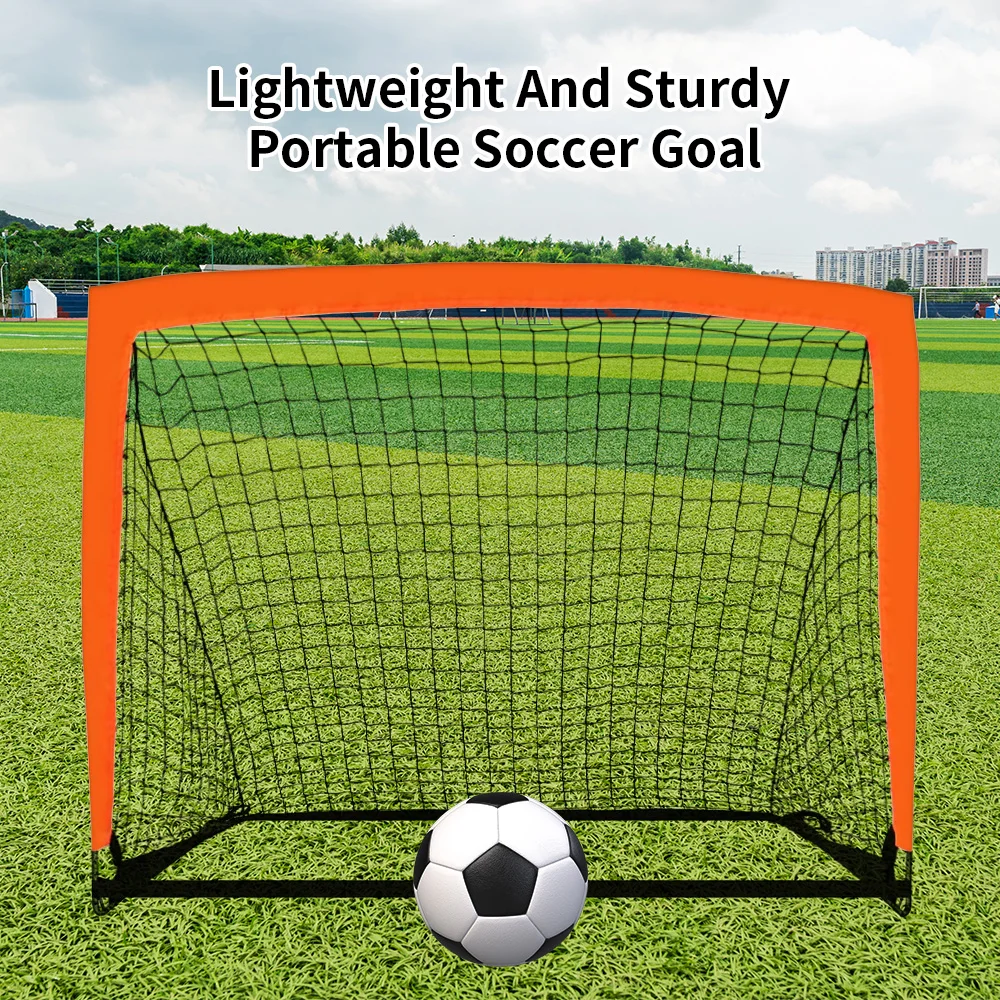 هدف كرة قدم محمول للأطفال مقاس 4 × 3 بوصات هدف كرة قدم منبثق للفناء الخلفي داخلي وخارجي شبكة كرة قدم للأطفال خفيفة الوزن وقوية