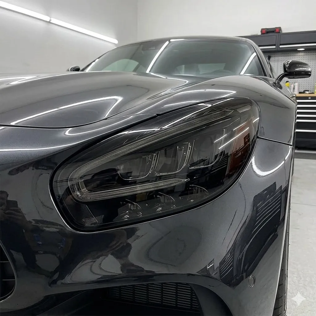 Glänzende Rauchschwarze Auto-Scheinwerfer-Rücklicht-Tönungsfolie Vinyl-Wrap Schutzfolie für Autolicht-Schutz Wasserdicht – Detail 1