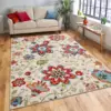 NOAHAS Floral Black Rug for Bedroom Washable Rugs Non-Slip Soft Living Room Area Rug Stain Resistant Throw Entryway Indoor Rugs 1