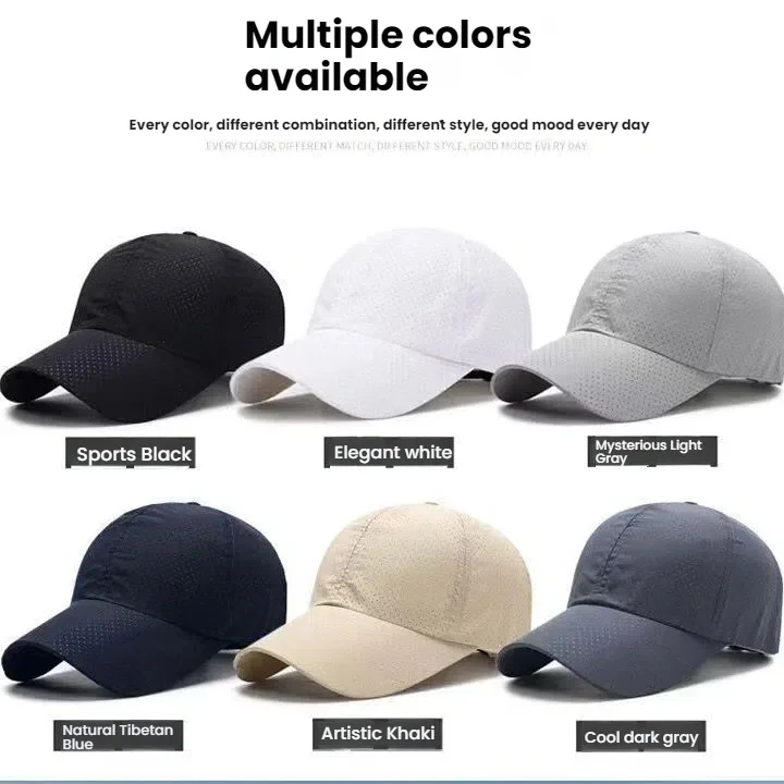 Outdoor-Sonnenhut für Herren, ideal für den Sommer, zum Angeln, als Baseballkappe oder Laufkappe, Originaldesign, dünne, schnelltrocknende und atmungsaktive Kappe. – Detail 3