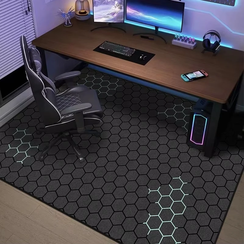 VIKAMA Trendiger Studier- und Gaming-Zimmerteppich Schalldämpfende Computertischmatte Wohnzimmer Schlafzimmer Drehstuhlauflage Wohndekoration – Detail 8