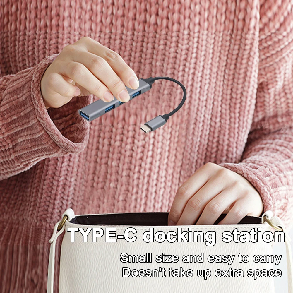 4-In-1 USB 3.0 Hub محول 5Gbps USB Data Hub USB C إلى USB Hub متعدد USB 3.0 Hub USB Port Expander لأجهزة الكمبيوتر المحمول