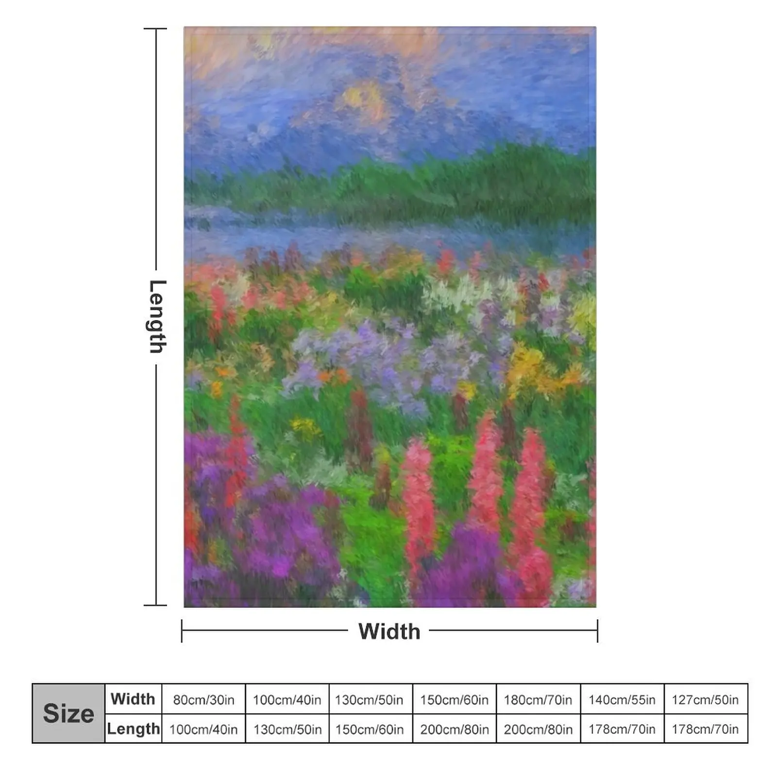 Colorful Impressionist Flower Field Throw Blanket Giant Sofa funny gift Blankets