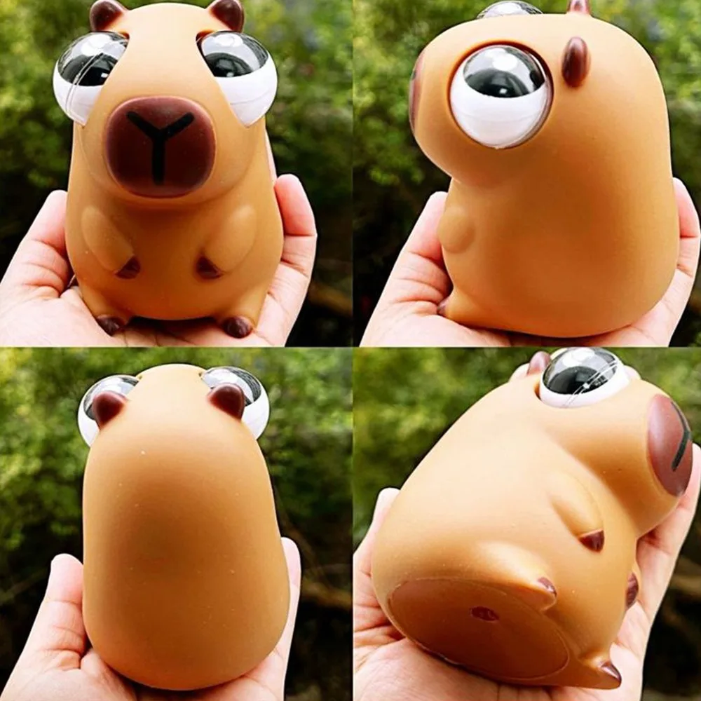 Cartoon Burst Eye Capybara Toy Funny Soft Capybara Big Eyeball Pinch Doll Novelty Creative Capybara Squeeze Ball Toys