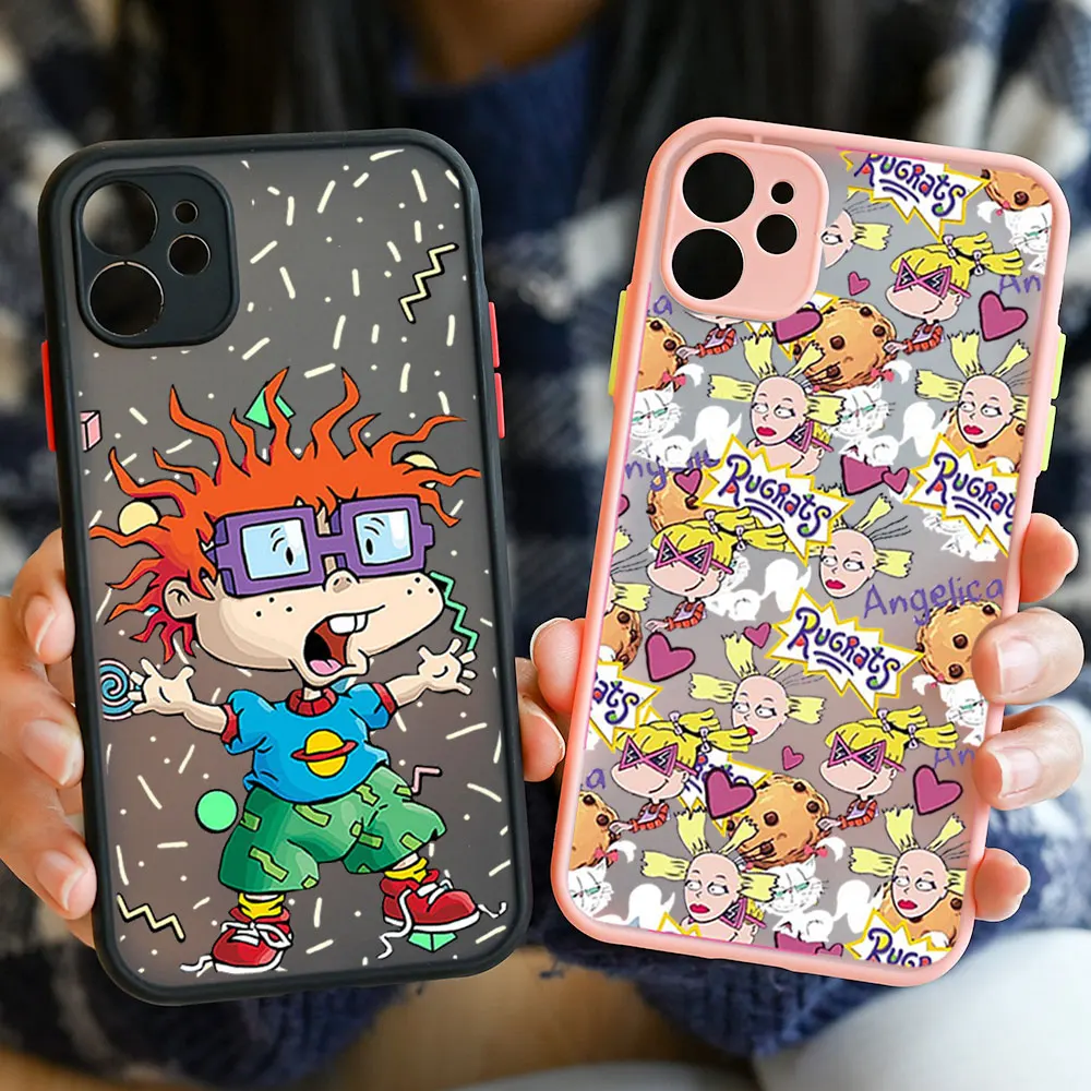 Cartoon Funny R-Rugrats Phone Case for IPhone 13 14 12 11 15 Pro Max 13Mini X XR XS SE20 7 8 Plus Soft Silicon Shockproof Covers