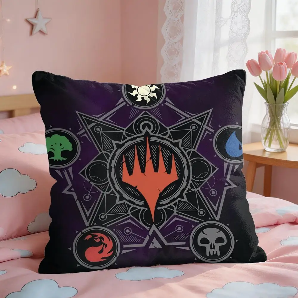 M-Magic G-Gathering M-MTG Cushion Cover Square Short Plush Pillow Case Living Room Sofa Home Decor Funda 40X40