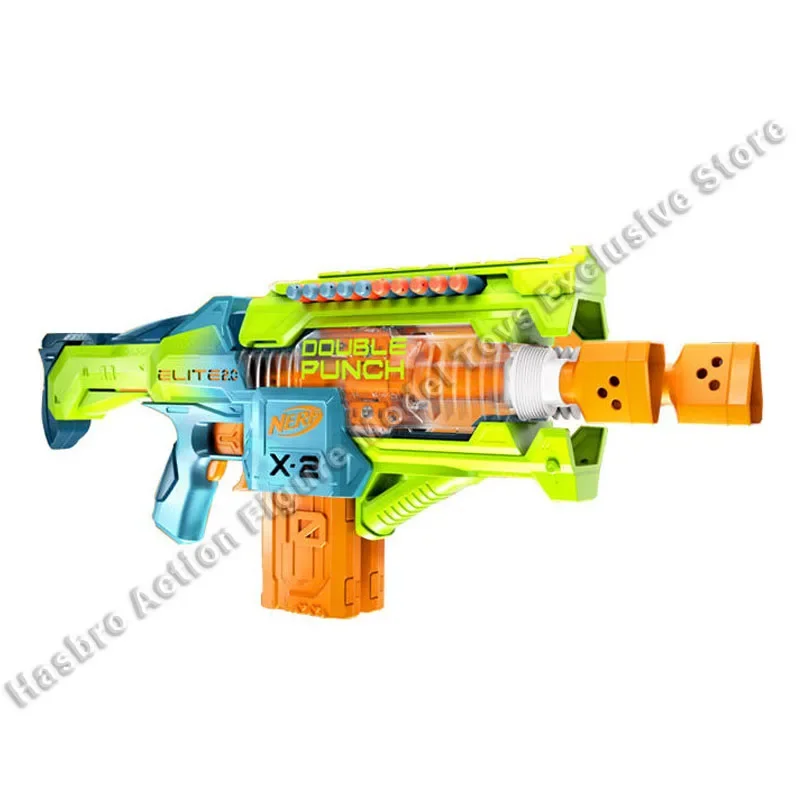 In Stock Hasbro NERF Heat Elite 2.0 Serial Cannon Launcher Electric Soft Gun with Double Magazine Boys' Toy Wholesale