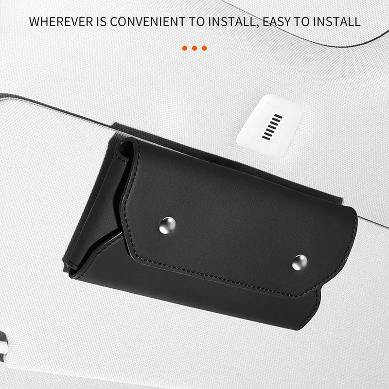 For BYD Surf Atto 1 Dolphin Mini Napa Leather Car Sun Visor Sunglasses Holder Clip Glasses Storage Box Auto Interior Accessories