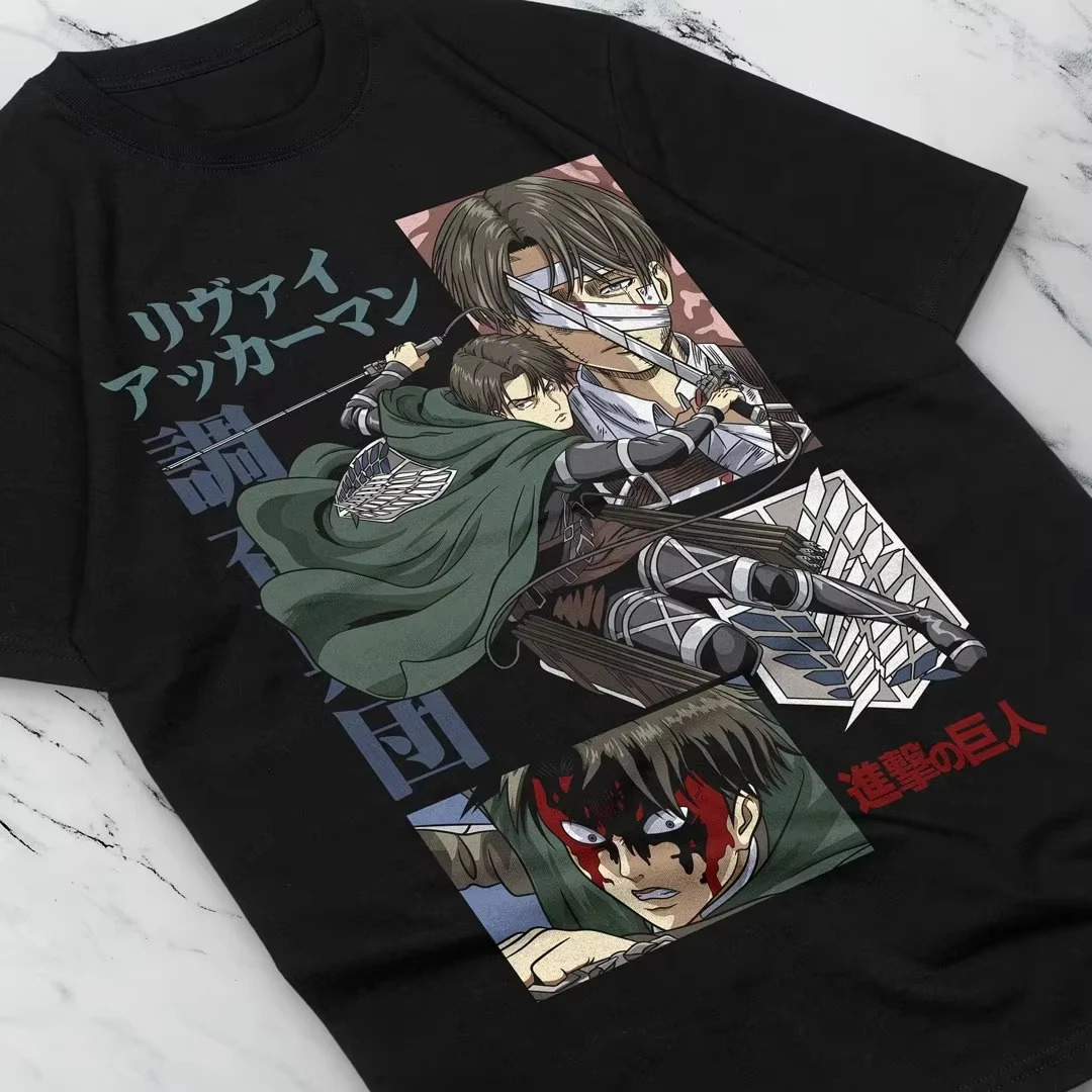 Camiseta con Estampado de Anime Ataque a los Titanes de Levi Ackerman, Camiseta para Hombre y Mujer, Camiseta Deportiva, Camiseta para Hombre, Verano 2026