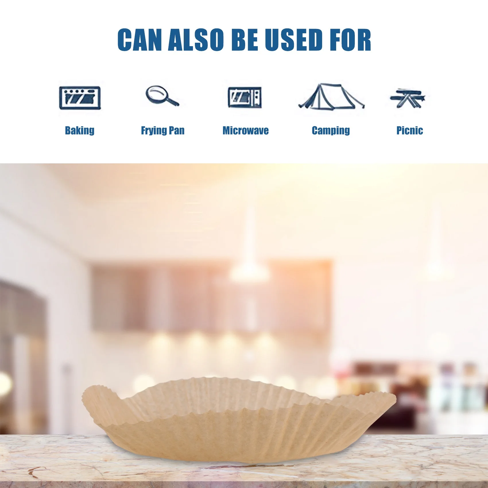 

For M10K Air Fryer Parchment Paper Liners, Non-Stick Disposable Round Baking Sheets, 100 Count, Perfect for Cooking & Frying