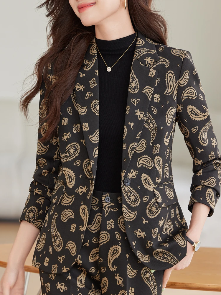 Formal Blazer for Women, Business Suits, Autumn and Winter Work Wear, Jackets and Pants, Quality Office Uniform 2-Piece