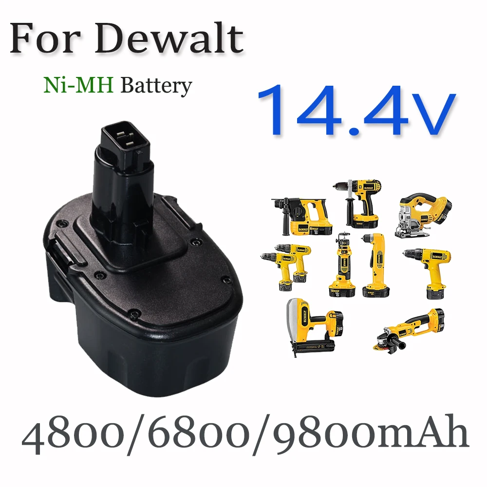 

For Dewalt 14.4V 4800/6800/9800mAh Ni-MH battery，Compatible Electric Tools DC9091 DW9091 DW094, etc