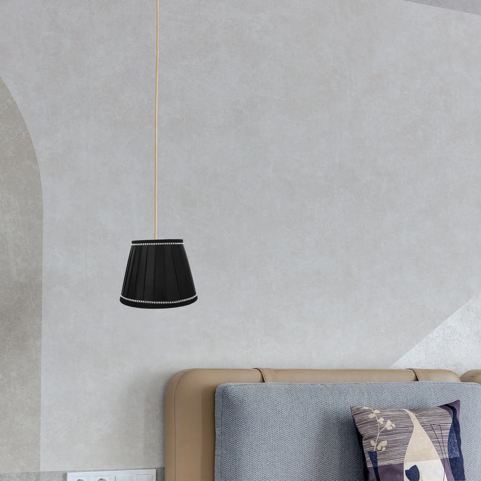 

Премиальный плиссированный абажур для лампы с цоколем E27, совместимый с настольными лампами, прочный тканевый светильник-абажур для гостиной и спальни, декор для интерьера.