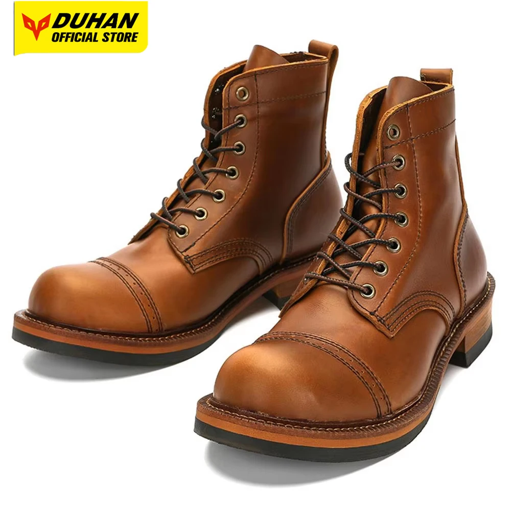 

Мужские ботинки, Новое поступление 2025, мотоциклетные ботинки высокого качества, удобные рабочие ботильоны в стиле ретро для отдыха, рабочая одежда