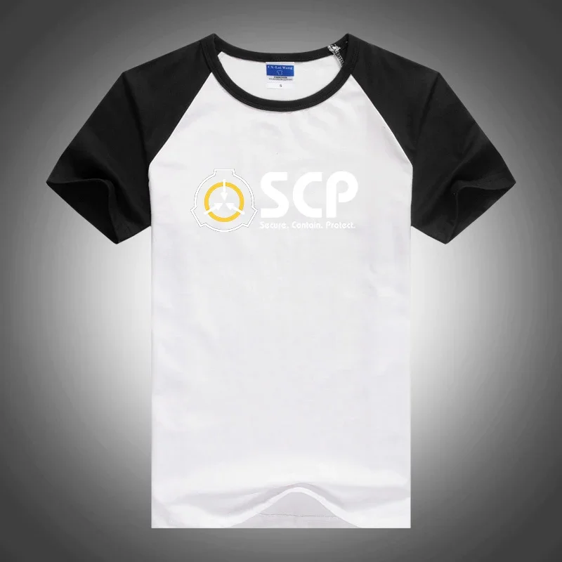 2024 Men's Scp Foundation New Summer Hot T-Shirt Harajuku Raglan Sleeves Cotton Round-Neck Fashion Casual Simple Slim Tees Tops