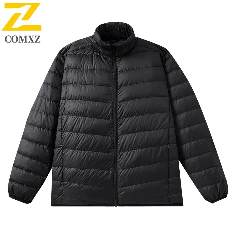 COMXZ Men Cotton-Padded Jacket New Casual Street Hiking Warm Lightweight Outdoor Padded Jacket Minimalist Snow Winter Jacket