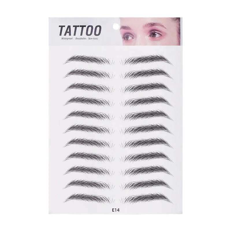 10pcs Eyebrow Tattoo Sticker Waterproof Eyebrow Templates Tools Cosmetics Professional Makeup Eye Brow Shaper Eyebrows Sticker image 3