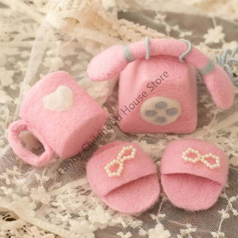 Accesorios fieltro D0LA recién nacidos artesanías livianas para estudios o zapatillas caseras Café café Patrón