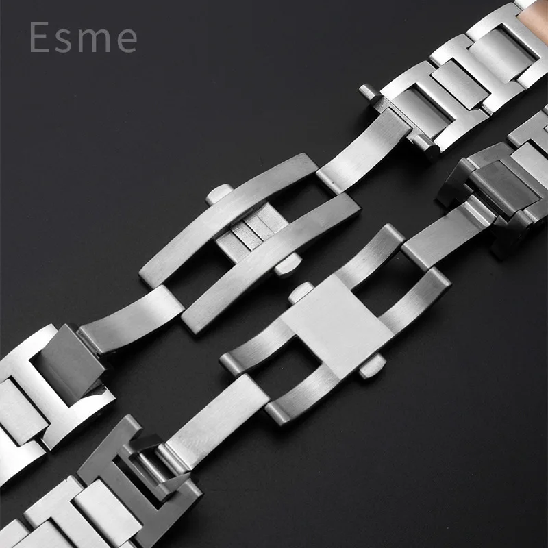 For Cartier Ballon Bleu De Series Watchband Men Women 28 Steel Strap 42mm33 Bracelet 36 Convex Interface Solid Steel Watch Strap