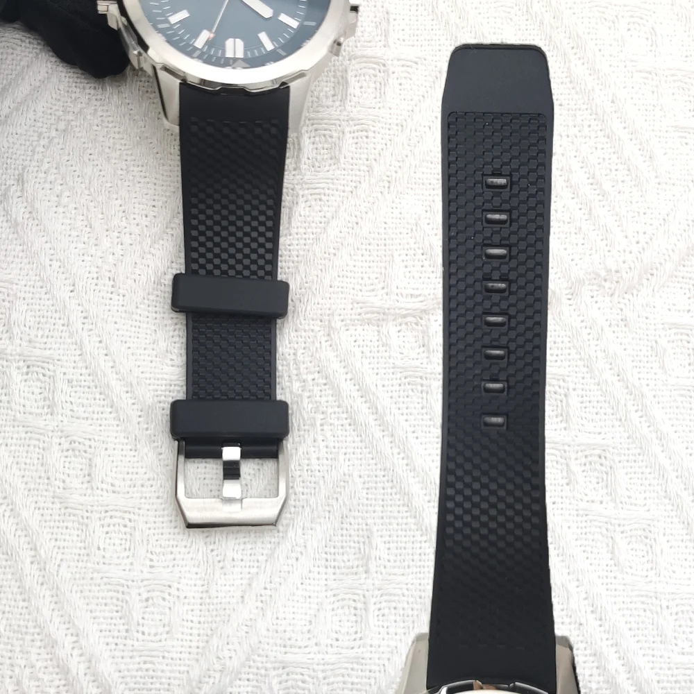 حار بيع السيراميك الحافة 47 مللي متر مقاومة للماء NH35 التلقائي الميكانيكية رجالي الغوص ساعة سيليكون المطاط #5