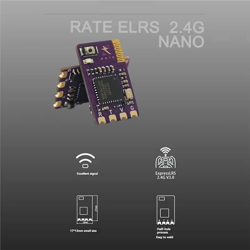【PHONE ACCESSORY】High-Speed Refresh ELRS 2.4G Nano Receiver 25-500Hz With 40Mm T-Antenna For FPV Long Range Freestyle Drone