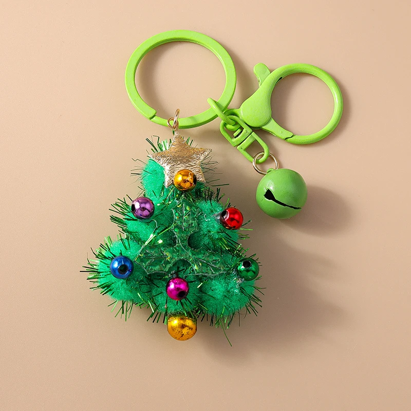 

Fashion Merry Christmas Tree Bell Keychain for Car Key Holder Festival Gift for Women Men Handbag Purse Keyrings DIY Accessories