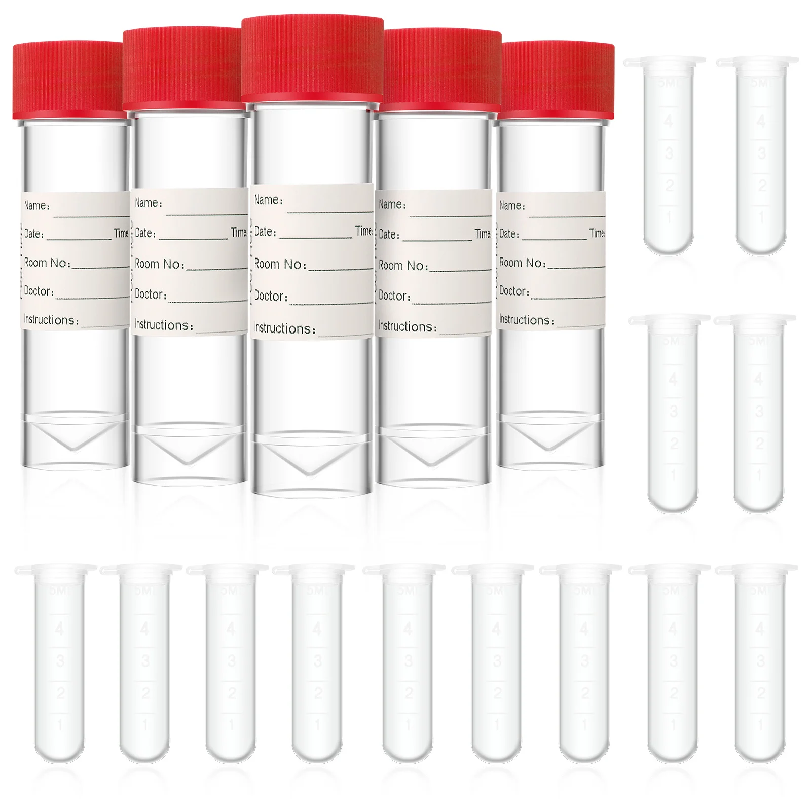 

205Pcs Laboratory Sample Bottles Clear Durable Heat Resistant Test Tubes for Lab Use Test Tubes Sample Bottles