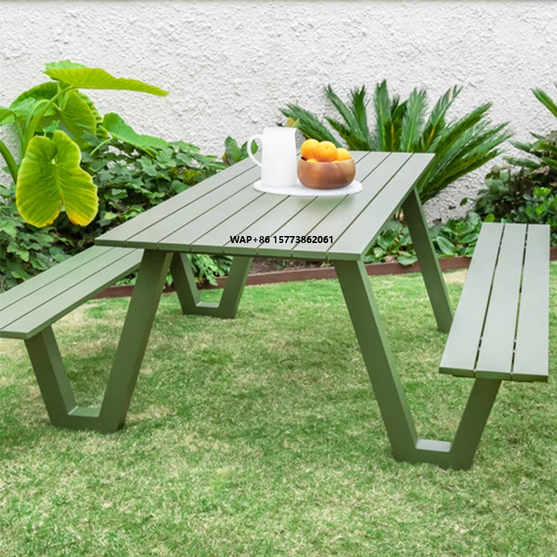 Camping Dining Table Durable Aluminum Patio Set Accept Place Parasols Beach Table Kitchen Table Outdoor Furniture