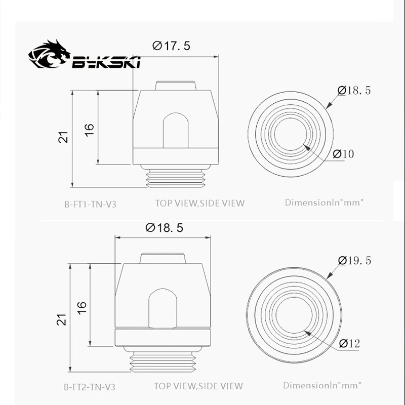 Bykski Hose Fitting Hand Compression PC Water Cooling   Tightening 6X10mm Water Pipe B-FT1-TN-V3