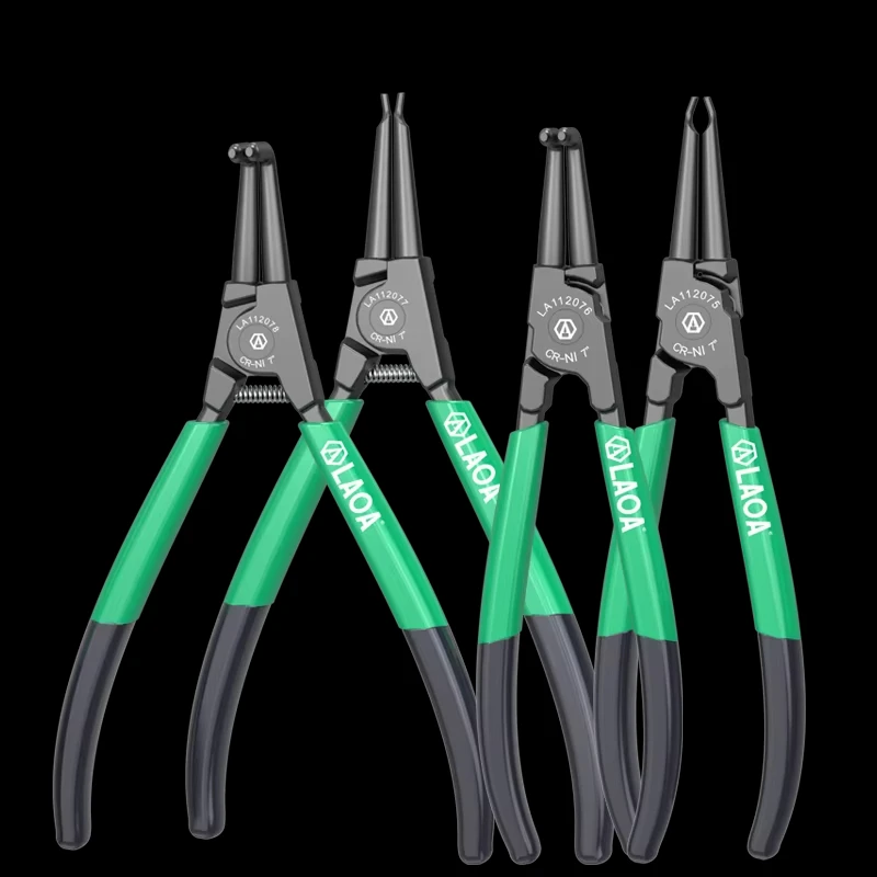 LAOA 7-дюймовые внутренние внешние плоскогубцы, стопорные зажимы, портативные многофункциональные плоскогубцы с стопорным кольцом для ручного инструмента