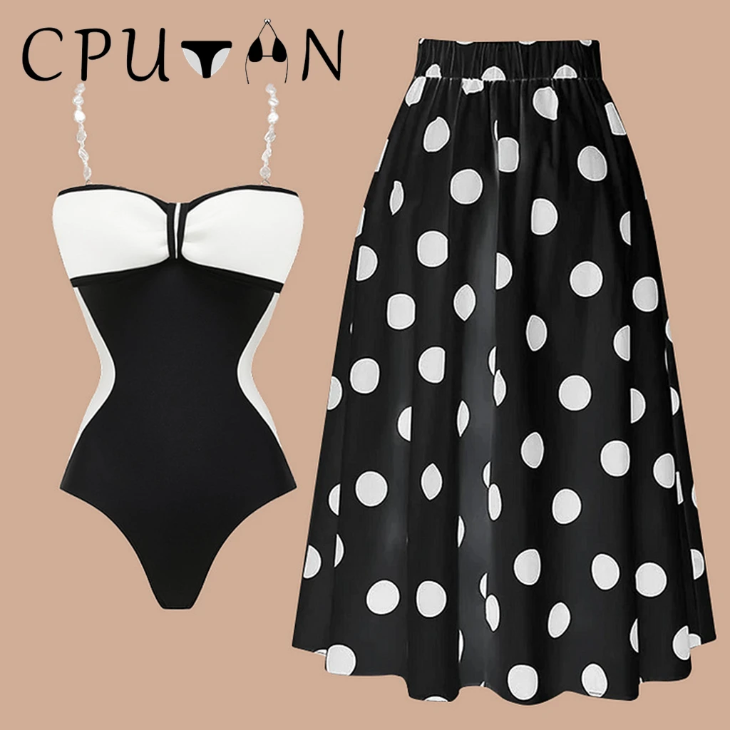 CPUTAN 2025 3D Flower Bikini Set With Cover Up Luxury Swimsuit Women Sexy Black Swimwear High Waist Monokini Desire Bodysuit