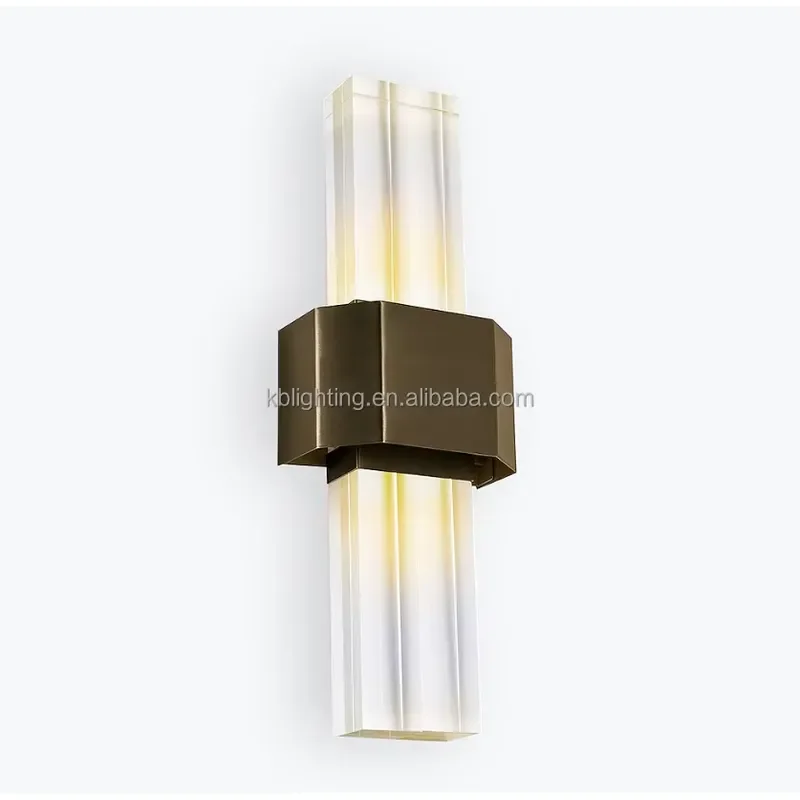 Simple Design Bespoke Villa Hotel Bedroom Living Room Decorative Wall Lighting Brass Crystal Glass LED Wall Sconce