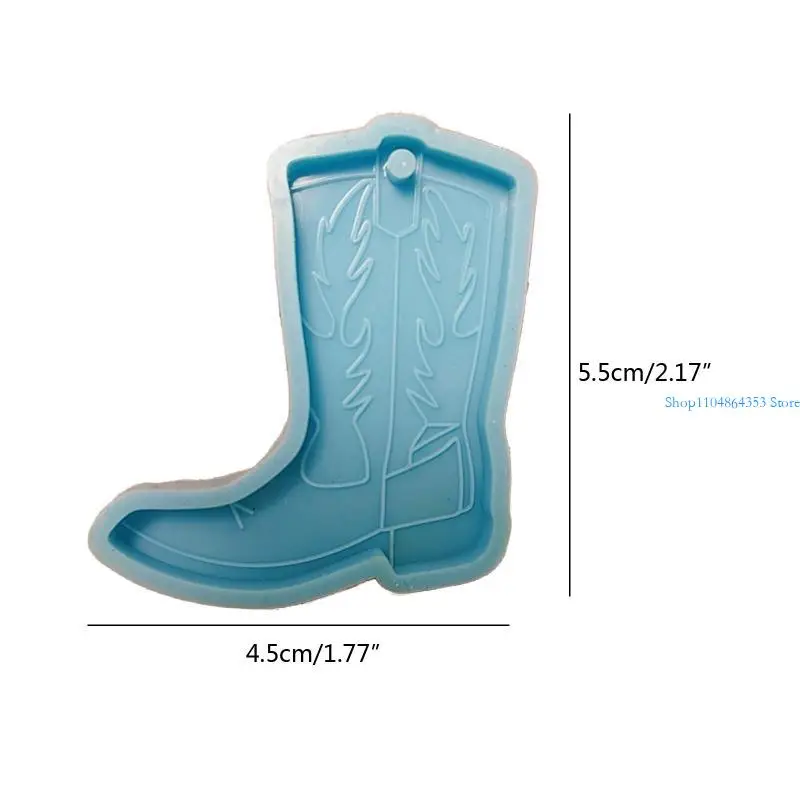 คาวบอย Boot รูปร่างเครื่องประดับเรซิ่นแม่พิมพ์ซิลิโคนผู้หญิงพวงกุญแจตกแต่งจี้เครื่องประดับแม่พิมพ์สําหรับงานฝีมือ DIY