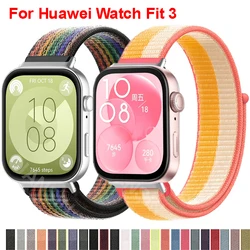 Nylon Loop Strap para Huawei Watch, pulseira, banda, Correa Acessórios, ajustável, pulseira elástica, Fit3