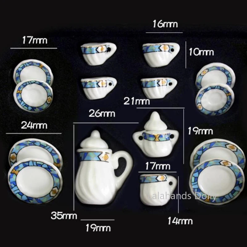 

Dollhouse Miniature Kitchen Items Mini Ceramic Tea Set Teacup Mini Food Play Scene Model for Doll House Furniture Accessories