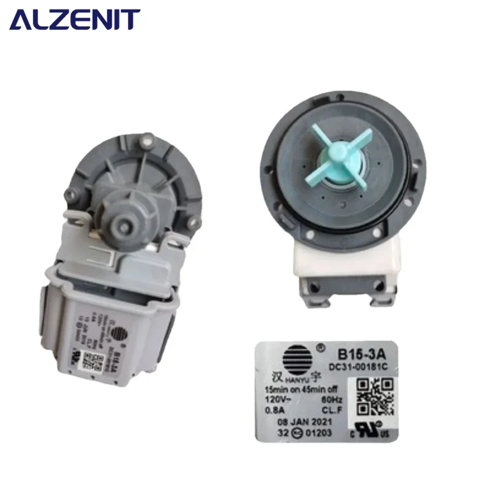 

New For Samsung Washing Machine Drain Pump Motor B15-3A 120V 60Hz DC31-00181C Washer Drainage Parts