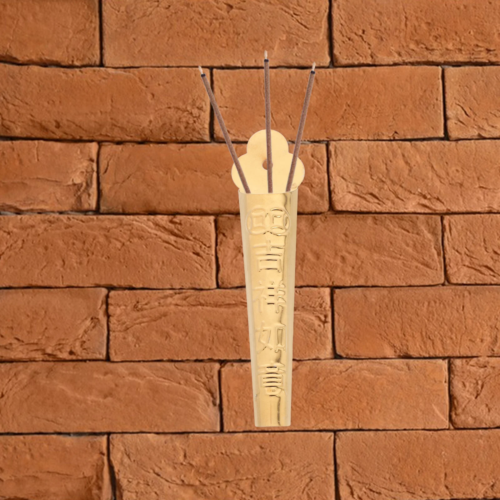 

2Pcs Wall Mounted Incense Holder Gold Elegant No Drill Hanging Burner for Outdoor Prayer Room Decor Censer Home Shrine