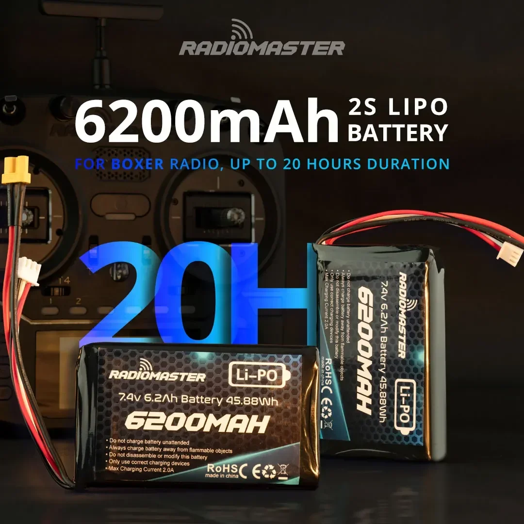 RadioMaster 6200mAh 7.4V 2S Lipo Transmitter Battery For TX16S/TX16S MKII Boxer