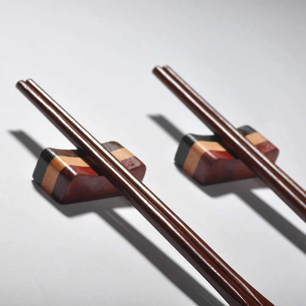 

5Pcs Wooden Chopstick Holder Pillow Shape Chopstick Fork Spoon Rest Stand Tableware for Home Party Wedding