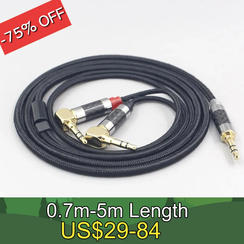 6.5mm XLR Super Soft Headphone Nylon OFC Cable For Verum 1 One Headphone Headset L Shape 3.5mm Pin Earphone headset LN007535